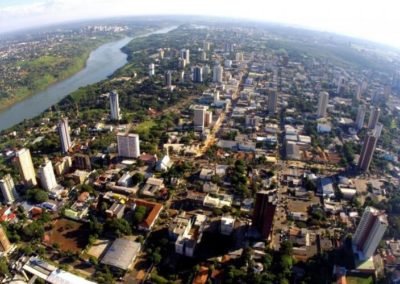 vista aérea da cidade de Foz do Iguaçu