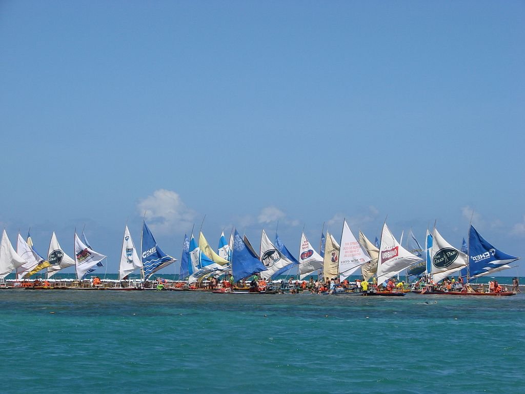 jangadas nas piscinas naturais em Porto de Galinhas